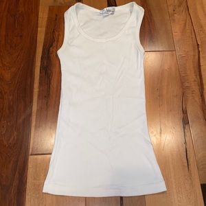 NWOT- VINTAGE SO NIKKI WHITE RIBBED TANK TOP- GIRLS LARGE (14)